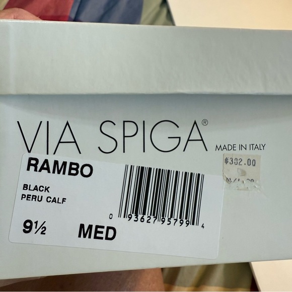 NEW Via Spiga Rambo Black Eru Calf Suede Loafers block heel size 9.5 slip on - Picture 13 of 13